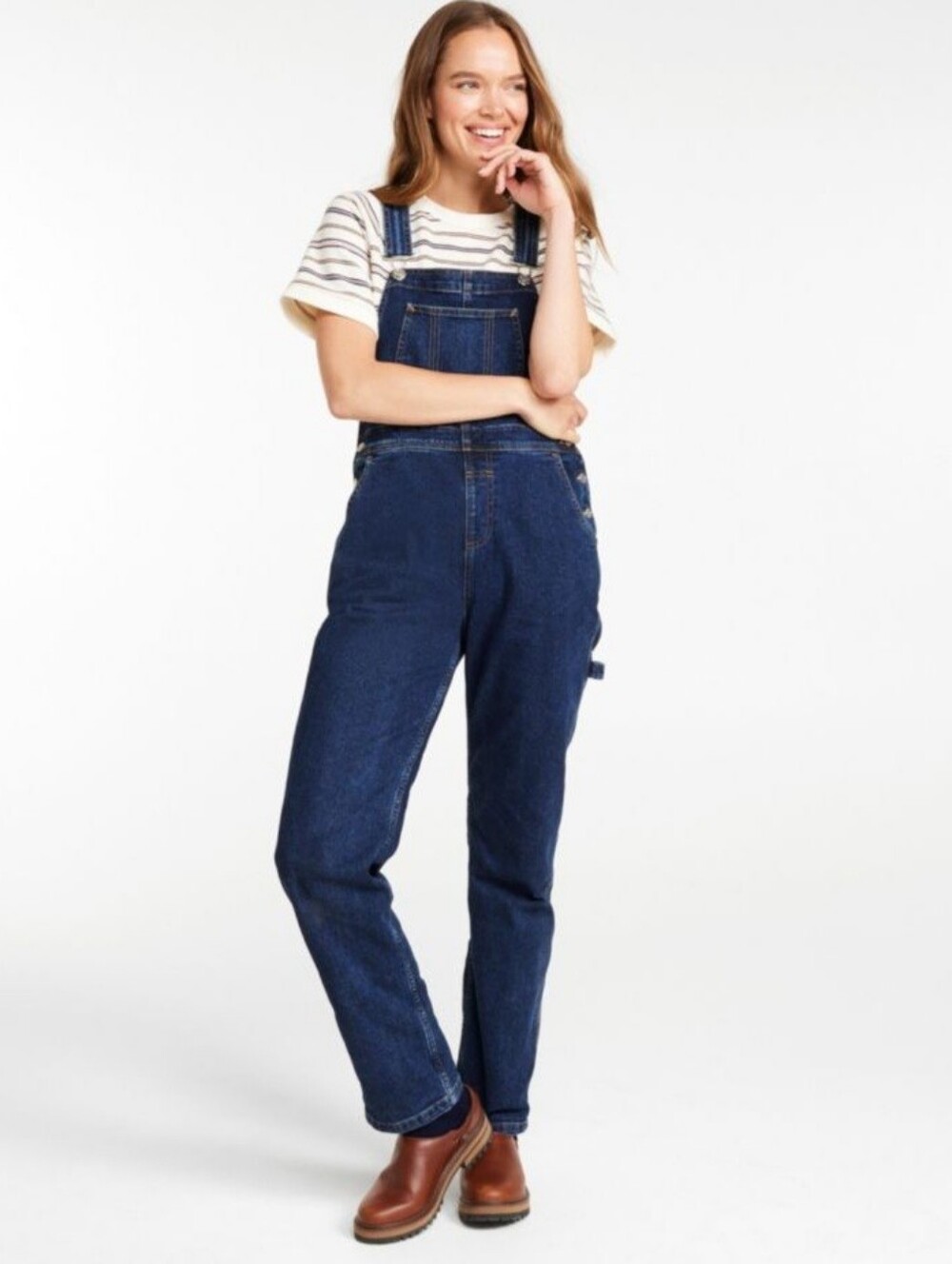 L.L. Bean Women's 207 Vintage Jeans, Overalls Dark Blue Wash